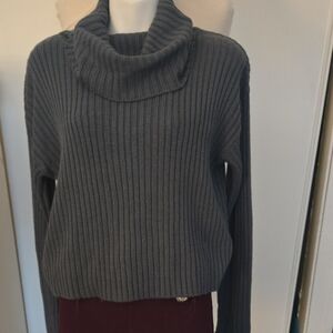 Poof! Charcoal Cowl Neck Sweater